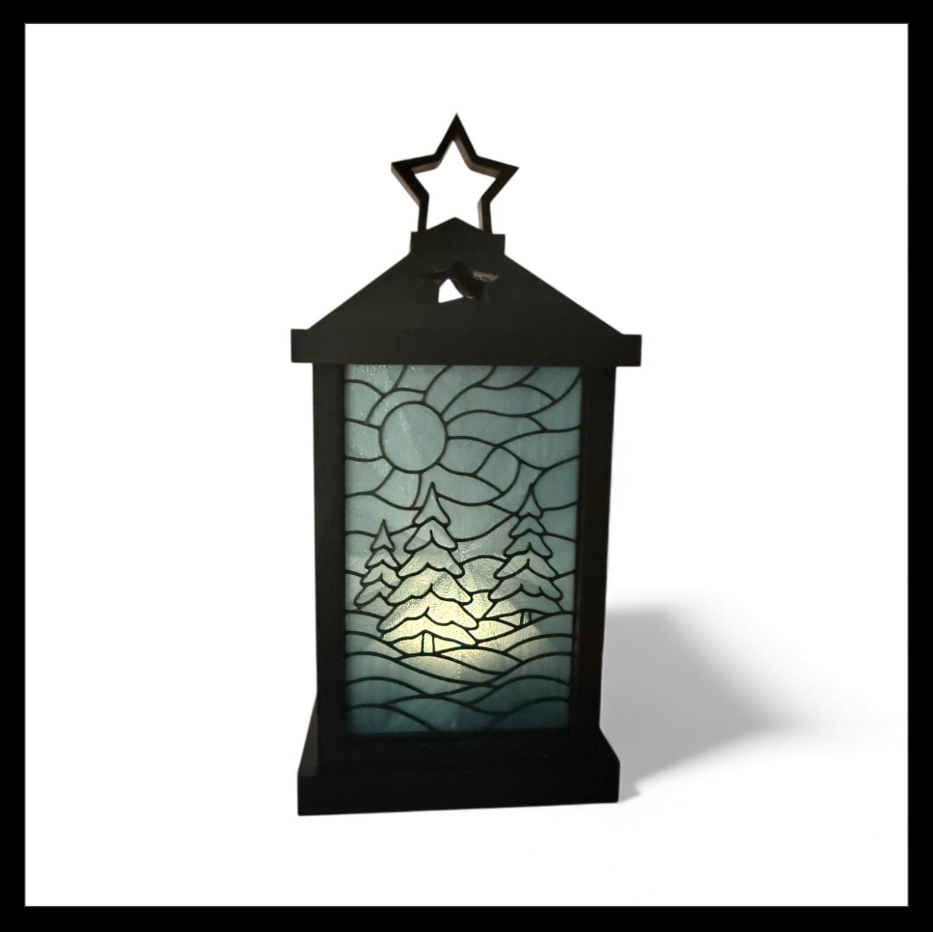 Snowy Trees Lantern Panels 3d model