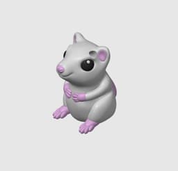 Rat Sitting Up Keychain 3d model