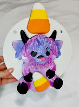 Modular Magnetic Winking Highland Cow Sign 3d model