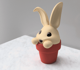 Bunny Pot - Single and Multi-material 3d model