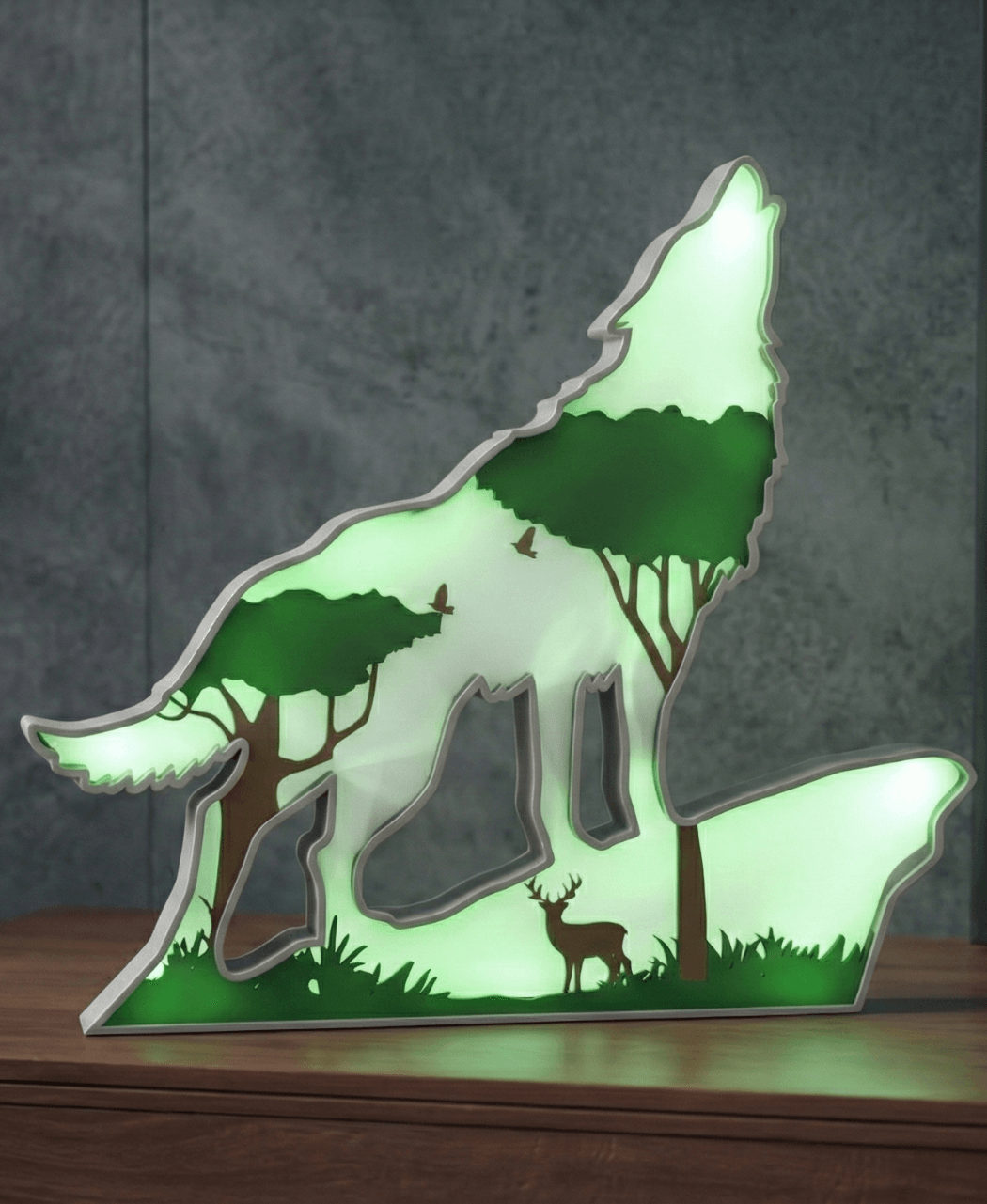 Wolf Lightbox- Led Lamp 3d model
