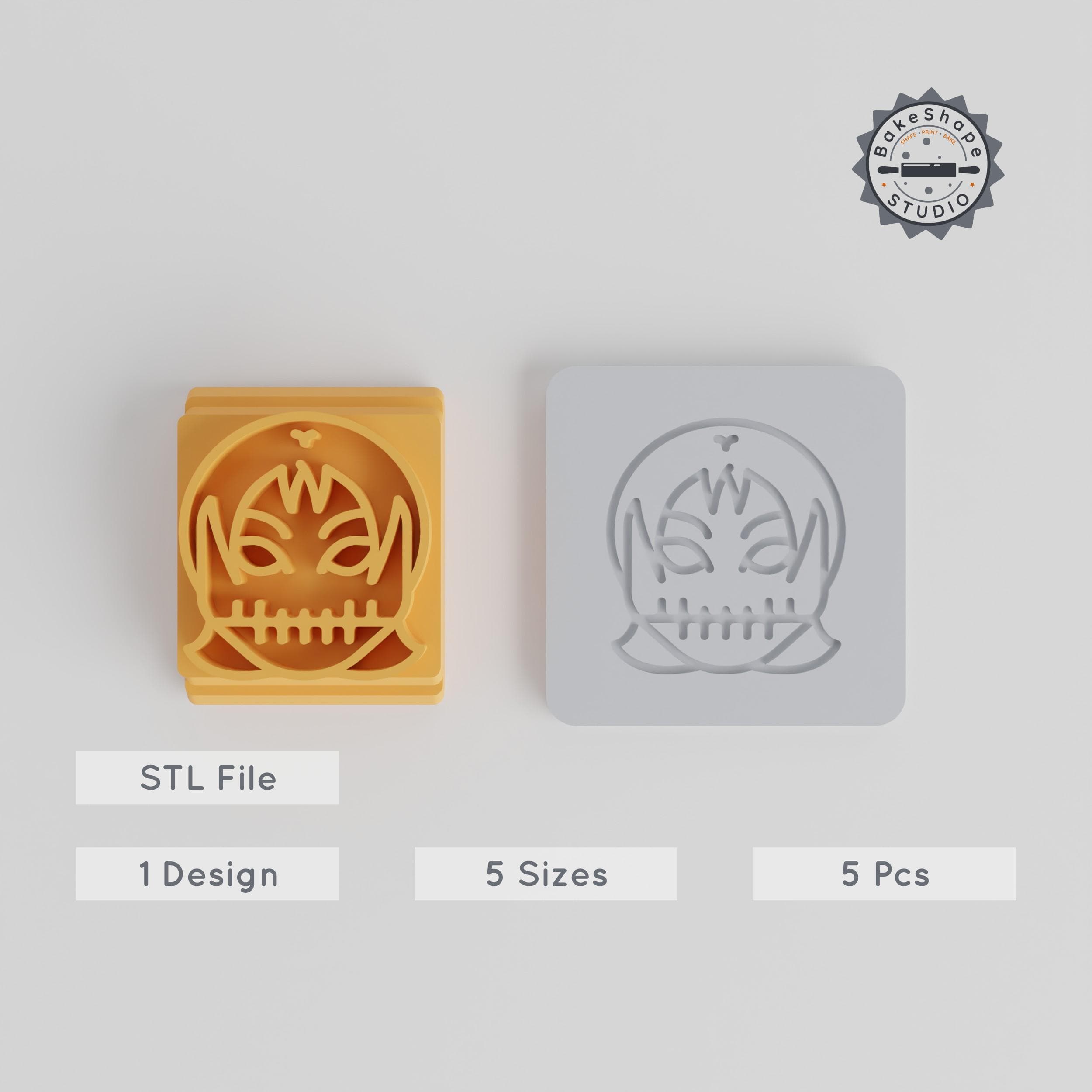 Skull Girl Stamp Tile Collection, 5 Sizes, Perfect for Clay, Cookies & Fondant, Halloween & Horror Theme PRODUCT_1889 3d model
