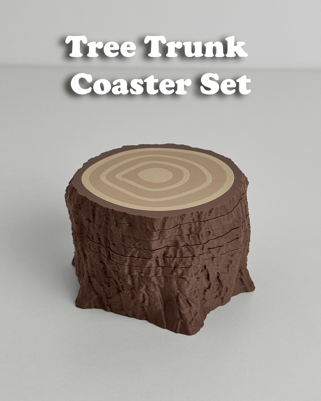 Tree Trunk Coaster Set 3d model