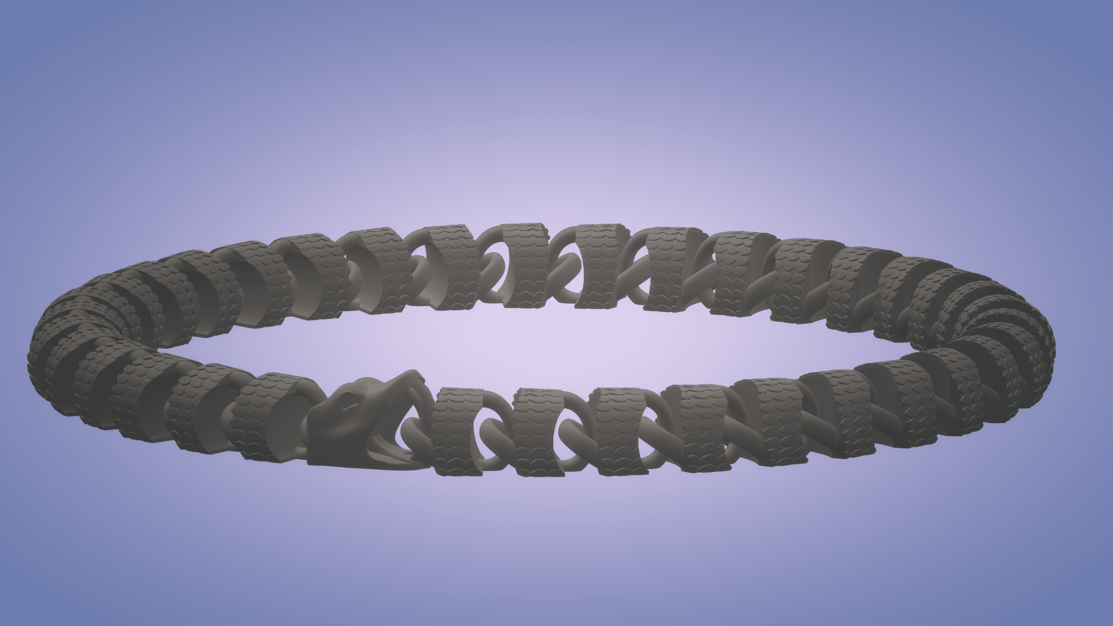Articulating Ouroboros - Flexi Snake - Segmented World Serpent - Print In Place - No Supports 3d model