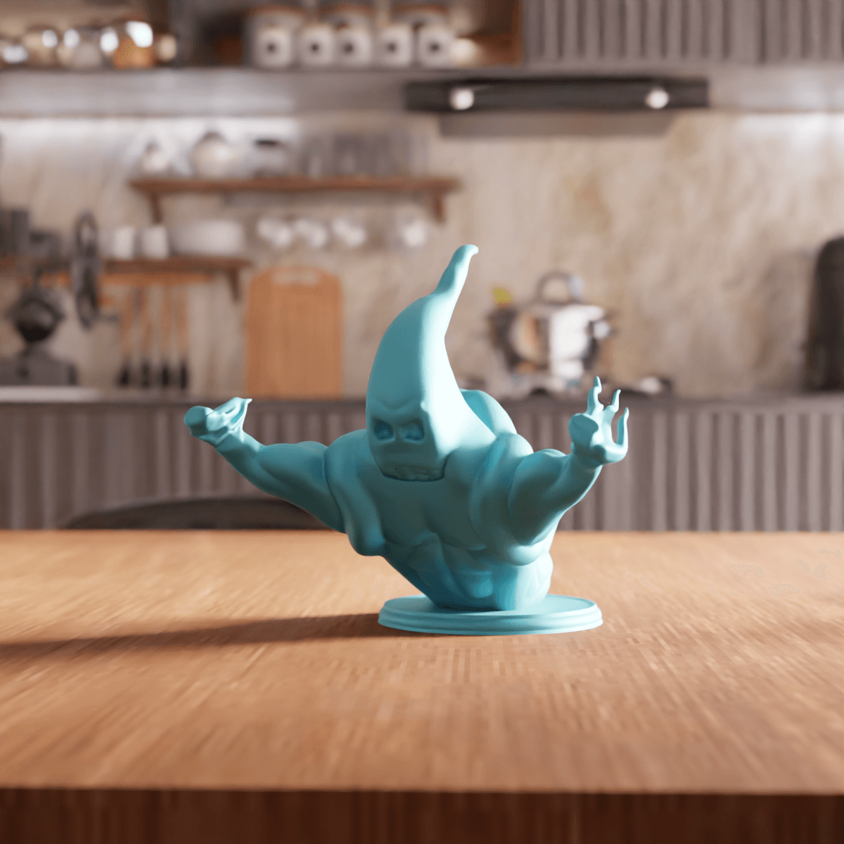 Muscular Spooky Ghost Action Figure Statue 3d model