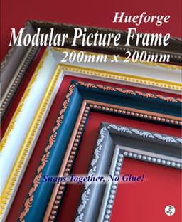 200 x 200mm Modular Picture Frame for Hueforge - SCROLL BEAD 3d model