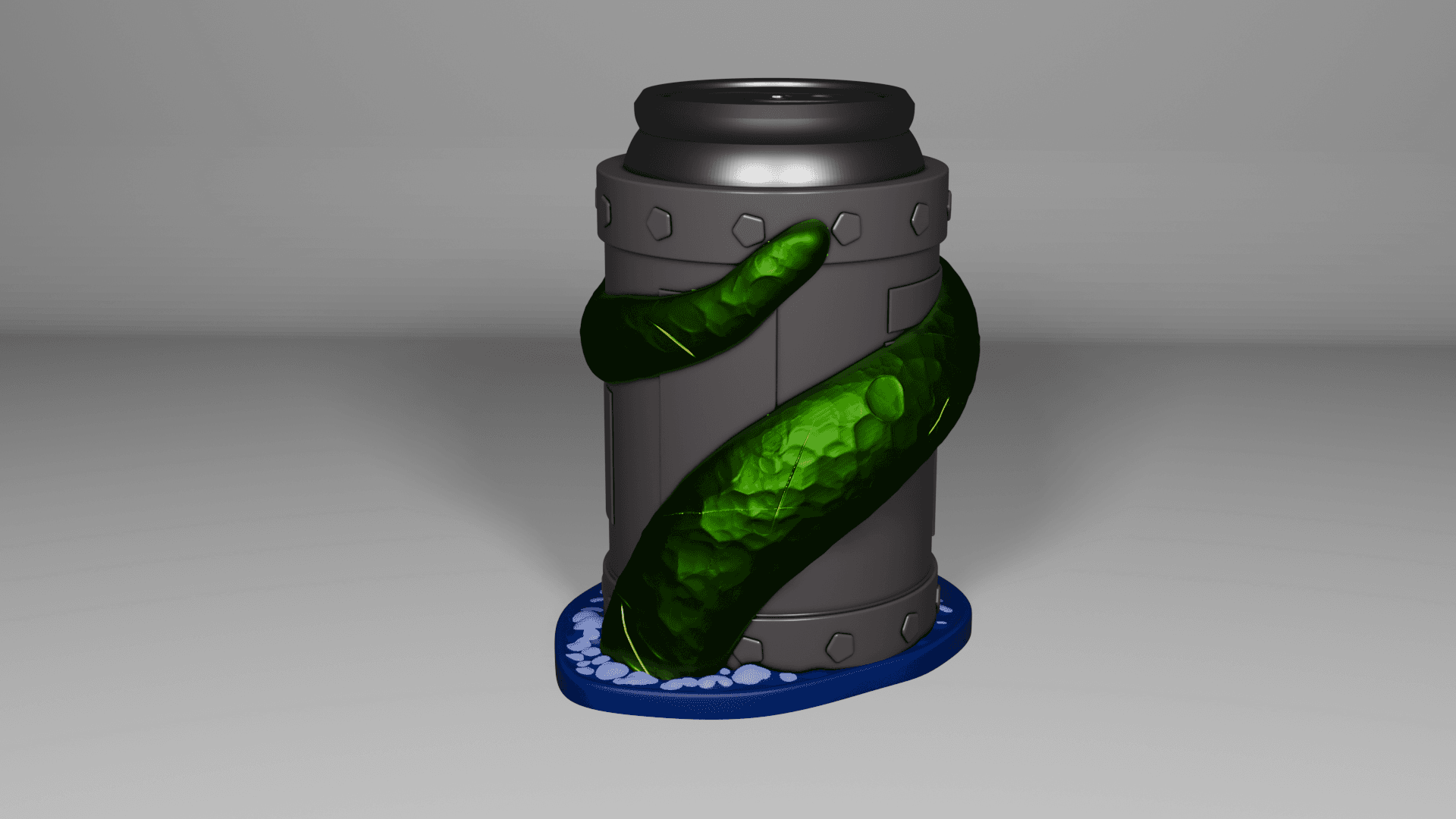 Tentacle Drum Pen Holder - Can Holder 3d model