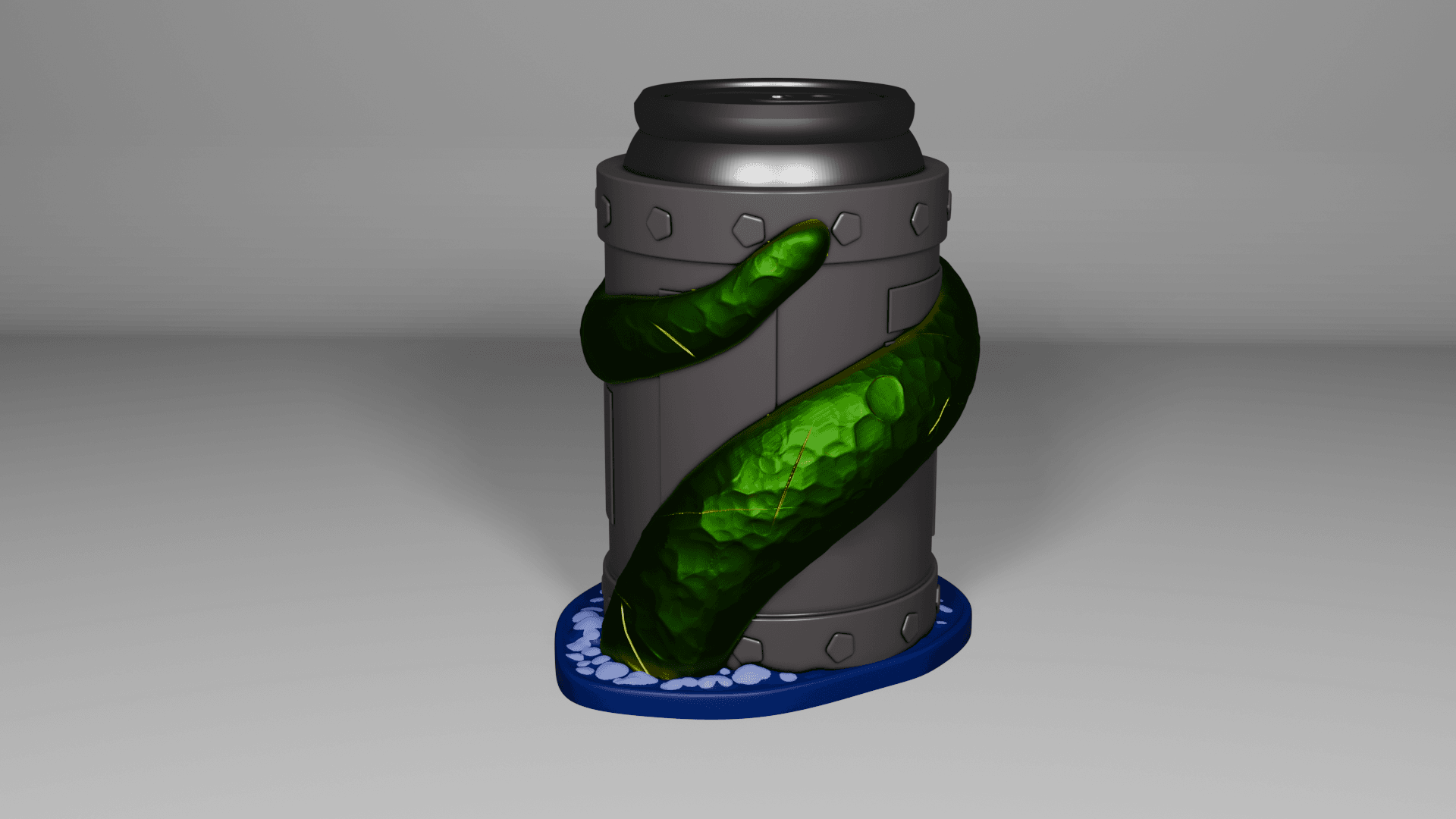 Tentacle Drum Pen Holder - Can Holder 3d model