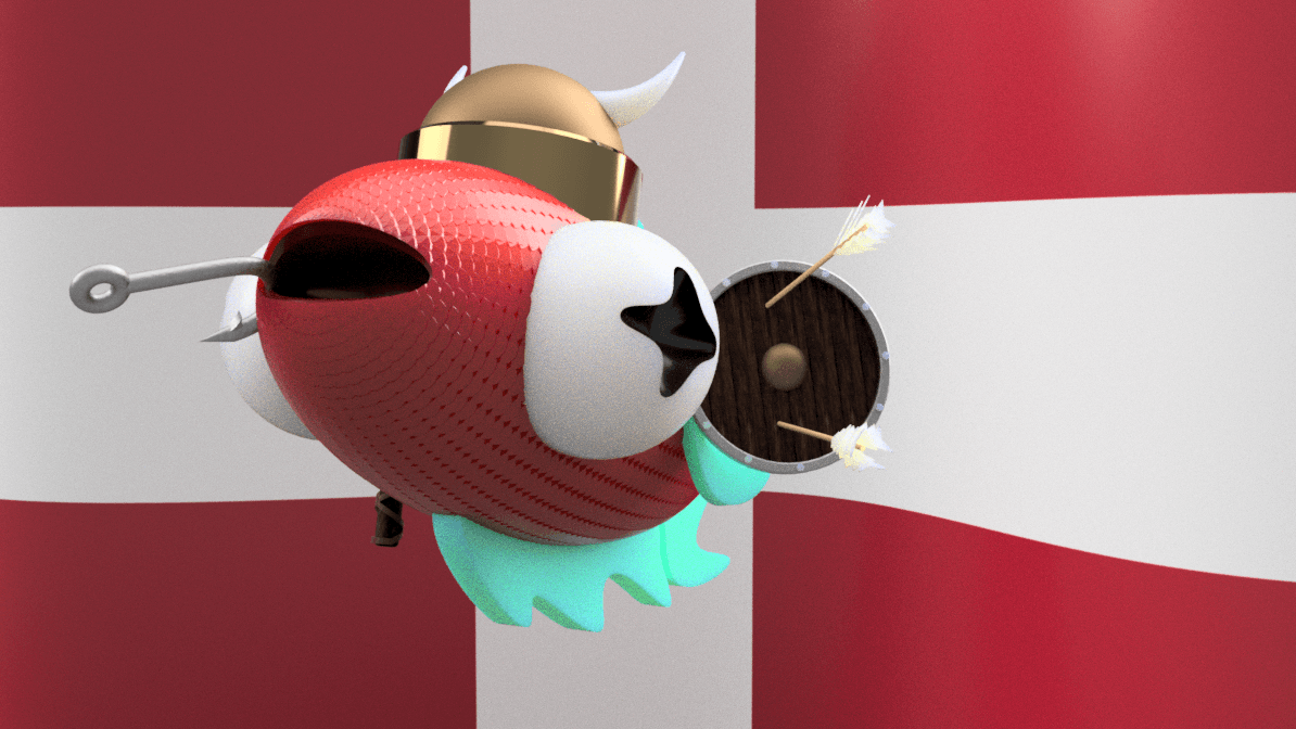 Viking Fish with Splash Stand 3d model
