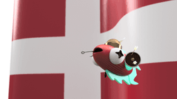Viking Fish with Splash Stand 3d model