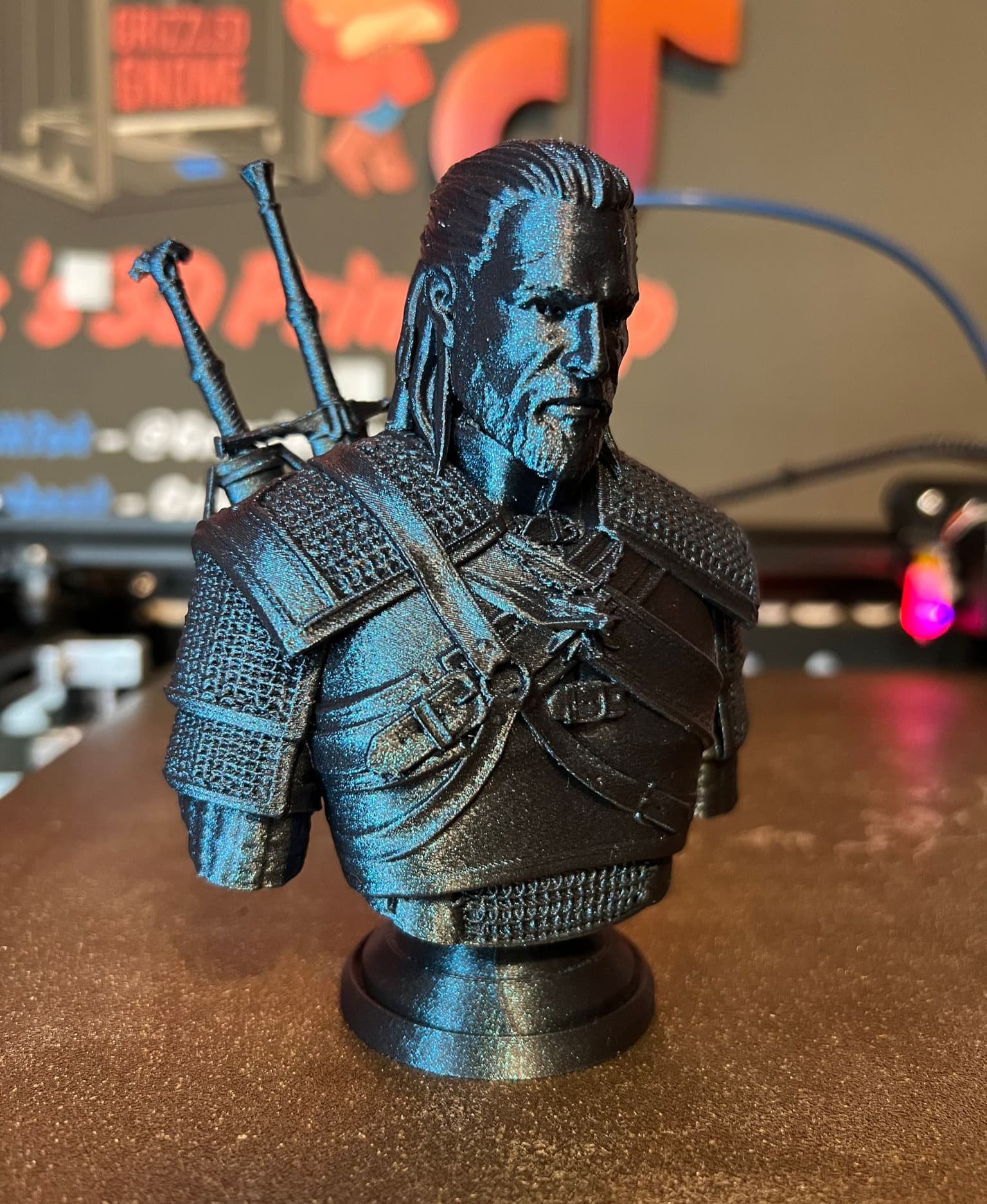 Geralt Of Rivia Bust - Geralt in burnt titanium - 3d model