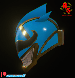 Blue Death Ranger Helmet 3d model