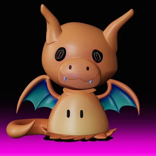 Adorable Mimikyu Charizard Crossover 3D Model 3d model