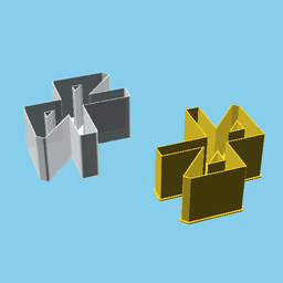 Bluetooth symbol, nestable box (v1) 3d model
