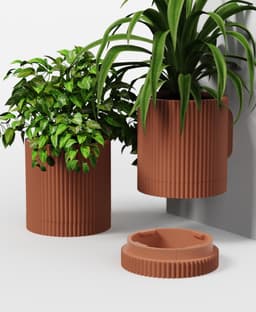 Planter Set (with secret drip tray) - ZIG Collection 3d model