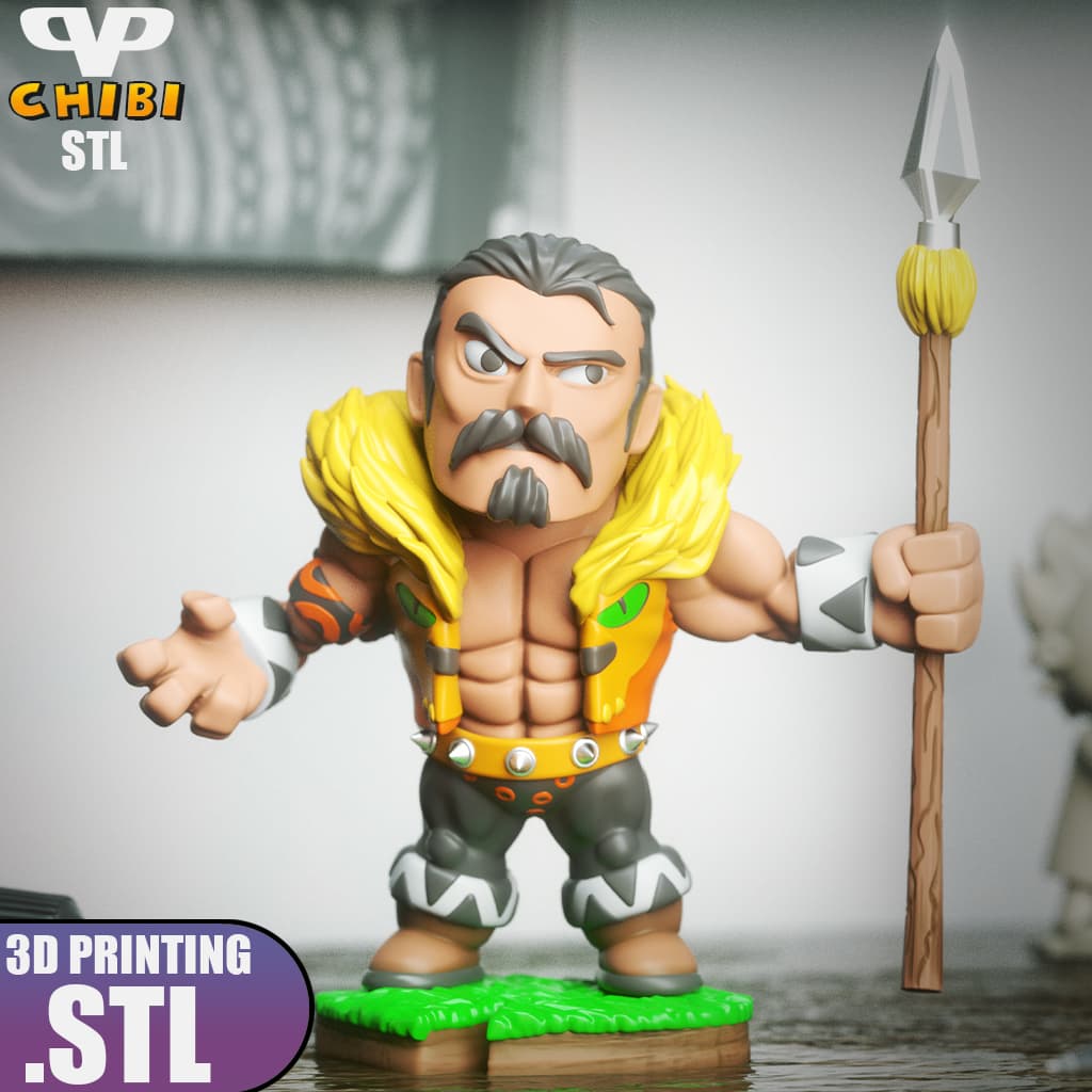 Kraven the Hunter Chibi STL for 3D Printing ChibiSTL 3DXM 3d model