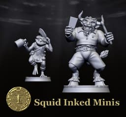 Bard Party Halfling Grung Minotaur 3d model