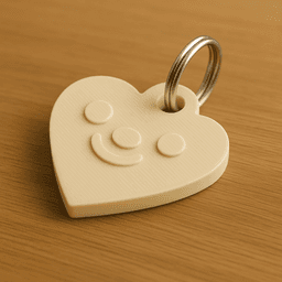 Cute 3D Printed Heart Keychain 3d model