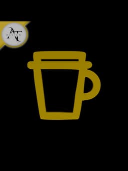 Simple Coffee Cup Symbol - 2D Art 3d model