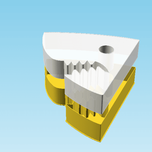Shark head, nestable box (v2) 3d model