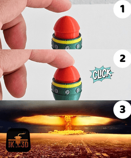 Mini Nuke Clicker Fidget Toy / Keychain / 3MF Included 3d model