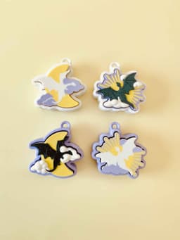 Sun and Moon Dragon Clicker Keychain Fidget Toy Bundle 3d model