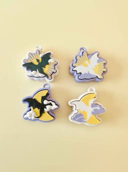 Sun and Moon Dragon Clicker Keychain Fidget Toy Bundle 3d model