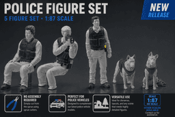 Police Figure & K9 Set (1:87 Scale) 3d model