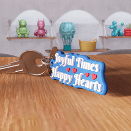 Joyful Times Happy Hearts Valentine Keychain 3d model
