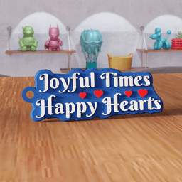 Joyful Times Happy Hearts Valentine Keychain 3d model