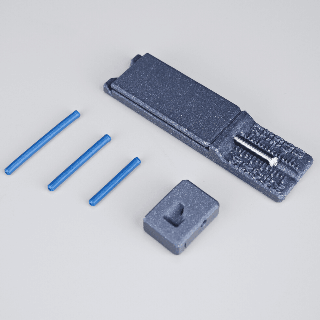 Universal PTFE Tube Jig - Assembled jig and sample PTFE tubes - 3d model