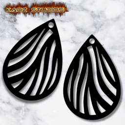 zebra print earrings 3d model