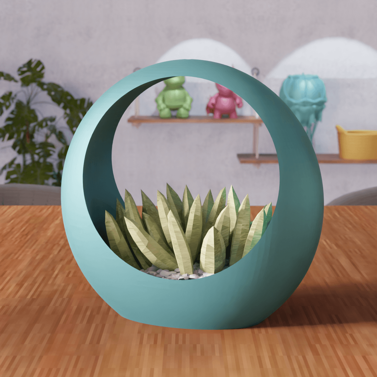 Hollow Ring Planter 3d model