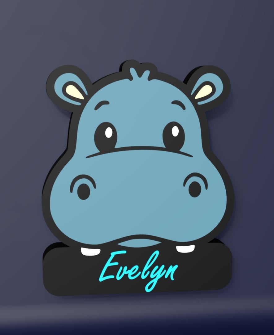 Cute Hippo - LED Strip compatible 3d model
