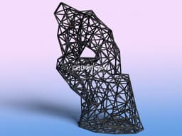 The Thinker Wire Art 3d model