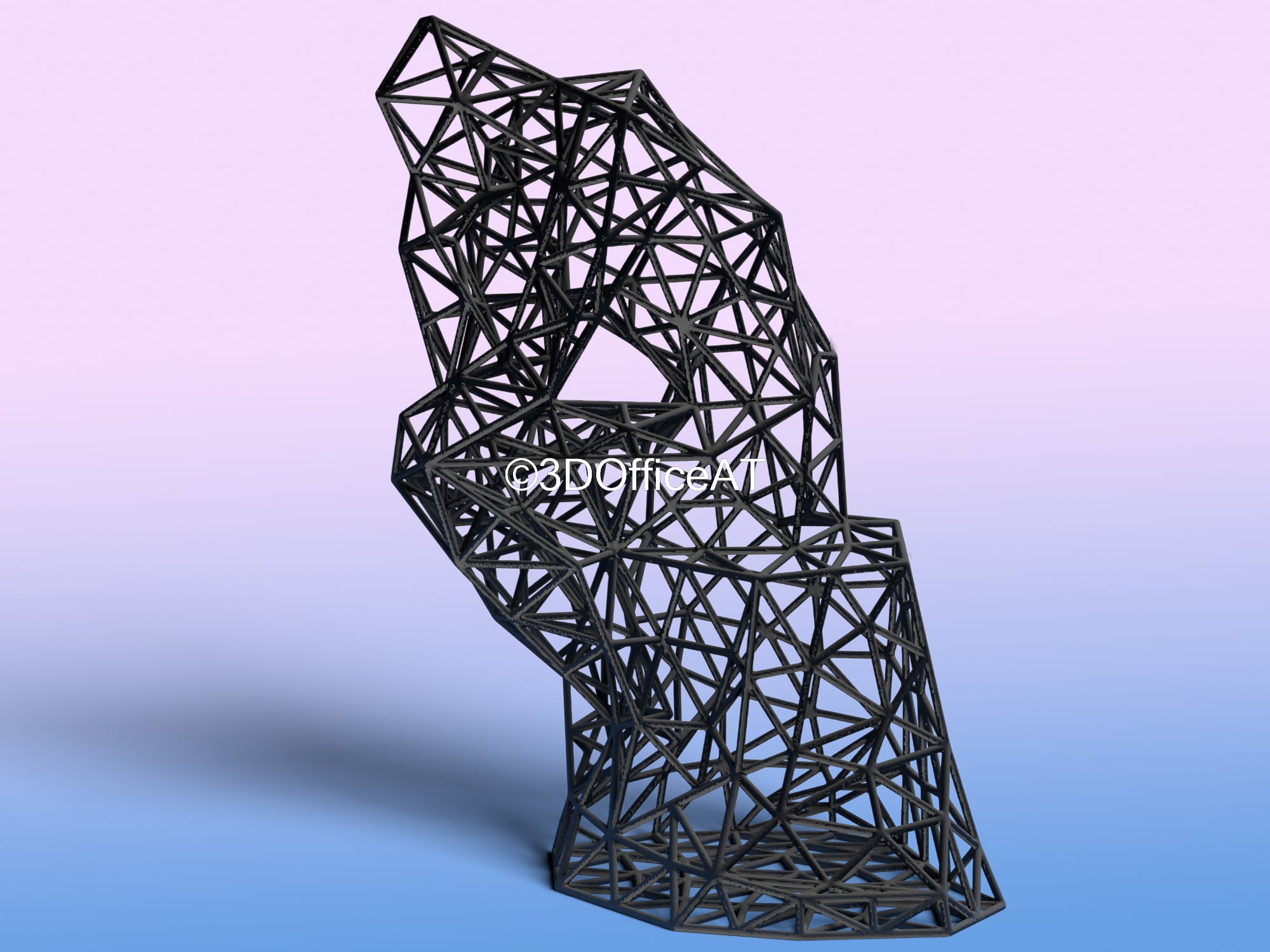 The Thinker Wire Art 3d model
