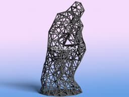The Thinker Wire Art 3d model