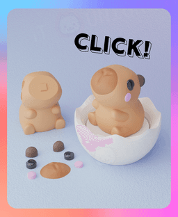 Capybara Clicker & Keychain (Separated Parts) 3d model