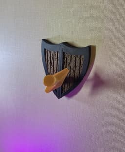 Medieval Shield & Sword Wall Headphone Stand 3d model