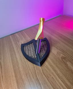 Medieval Shield & Sword Wall Headphone Stand 3d model