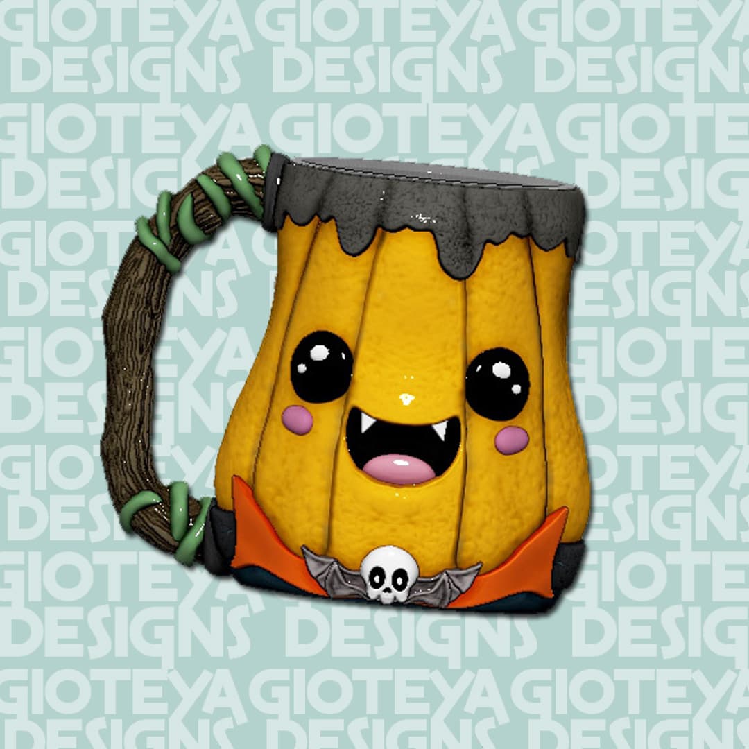 Pumpkin Vampire Soda Can (remix of the Blank Can Cup RETURNS! made by MandicReally) 3d model