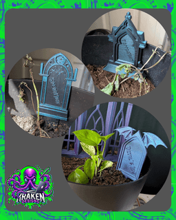 Customisable Plant Grave Markers 3d model