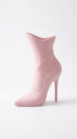 Biomorphic Stiletto Boot Vase - High-Fashion Surrealist Home Decor 3d model