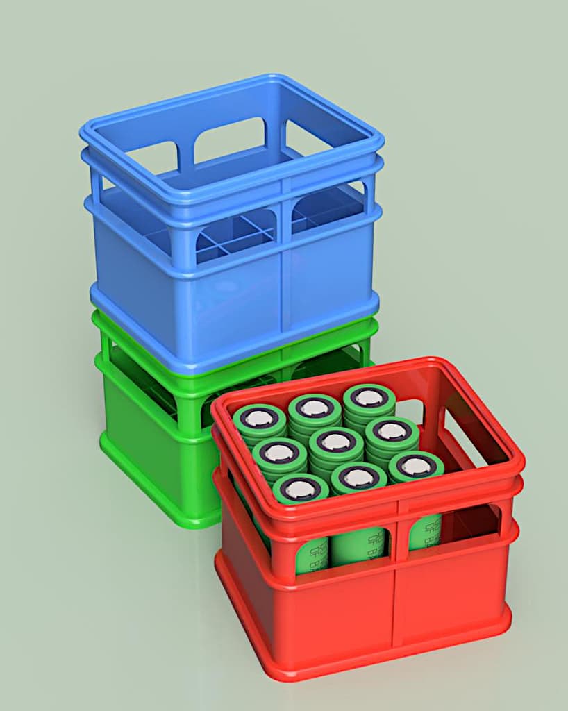 Stackable 18650 Beer Crate 3d model