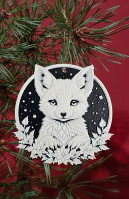 Christmas Artic Fox Decoration 3d model