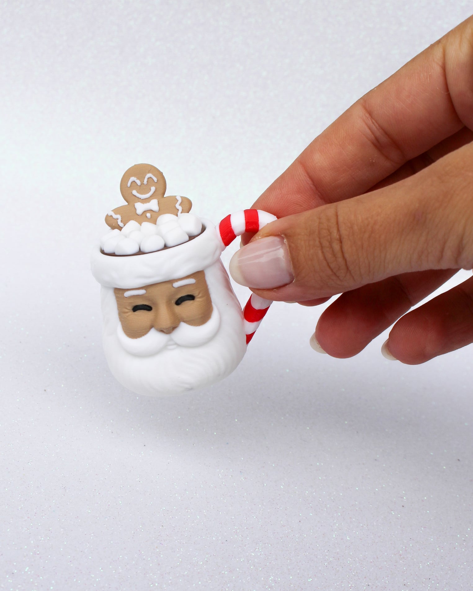 Santa Mug Clicker Keychain – 3D Fidget Toy 3d model