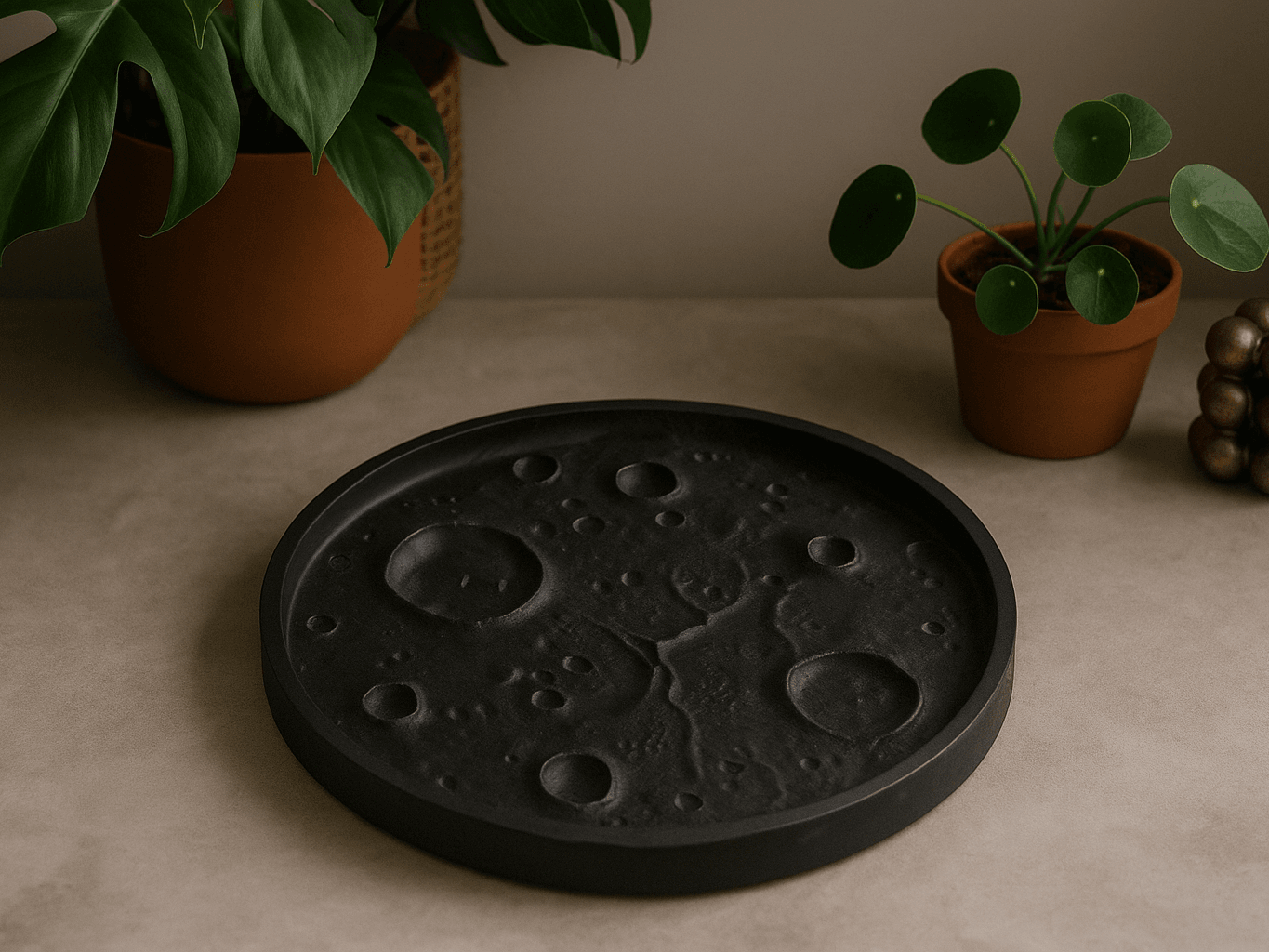 Moon Surface Tray — Space Home Accent 3d model