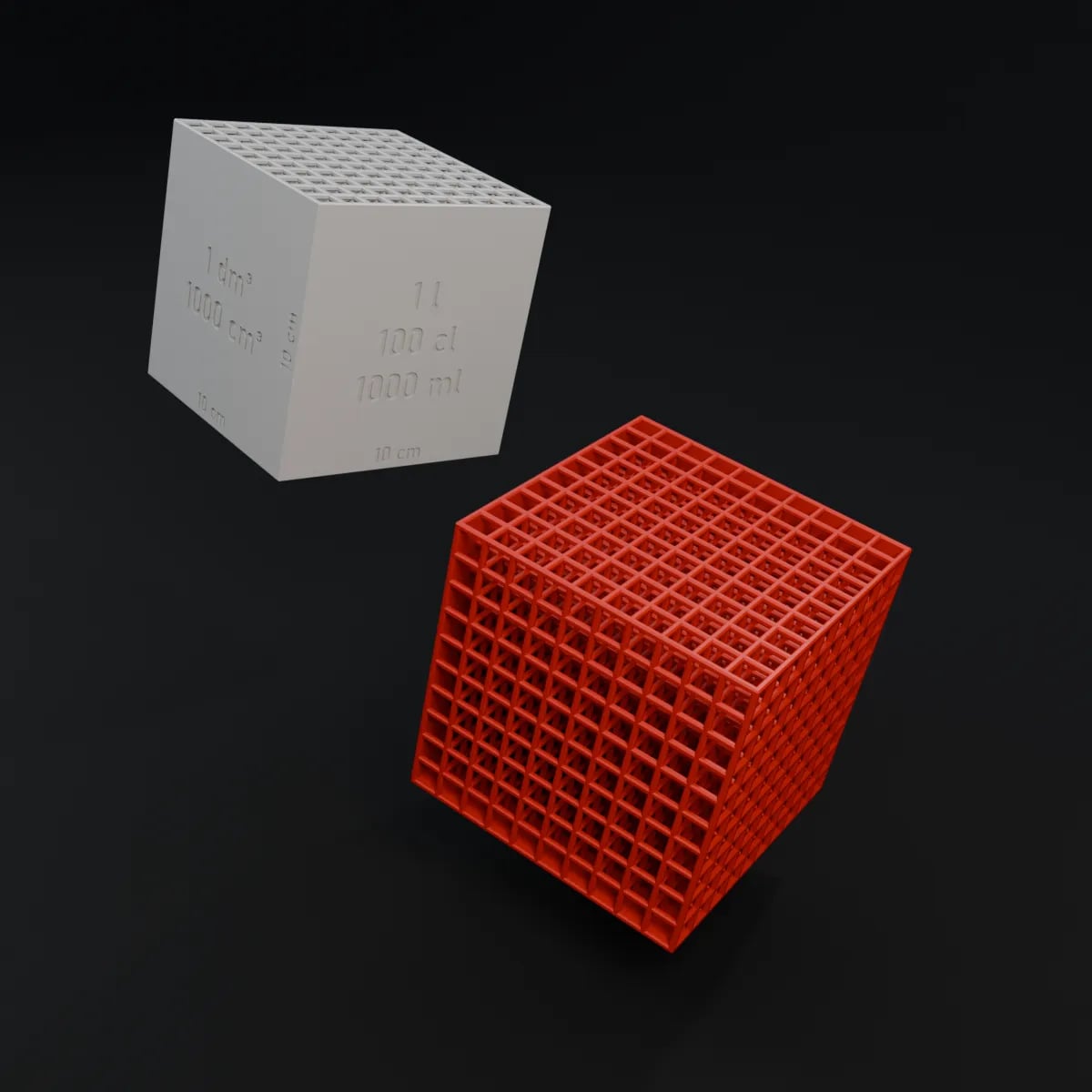 One liter cube 3d model