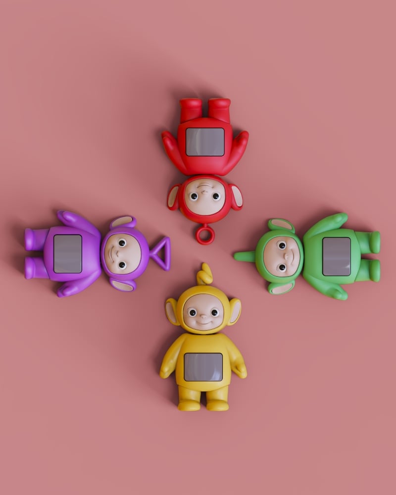 TV Tubby Fidget Clicker Keychain Collection 3d model