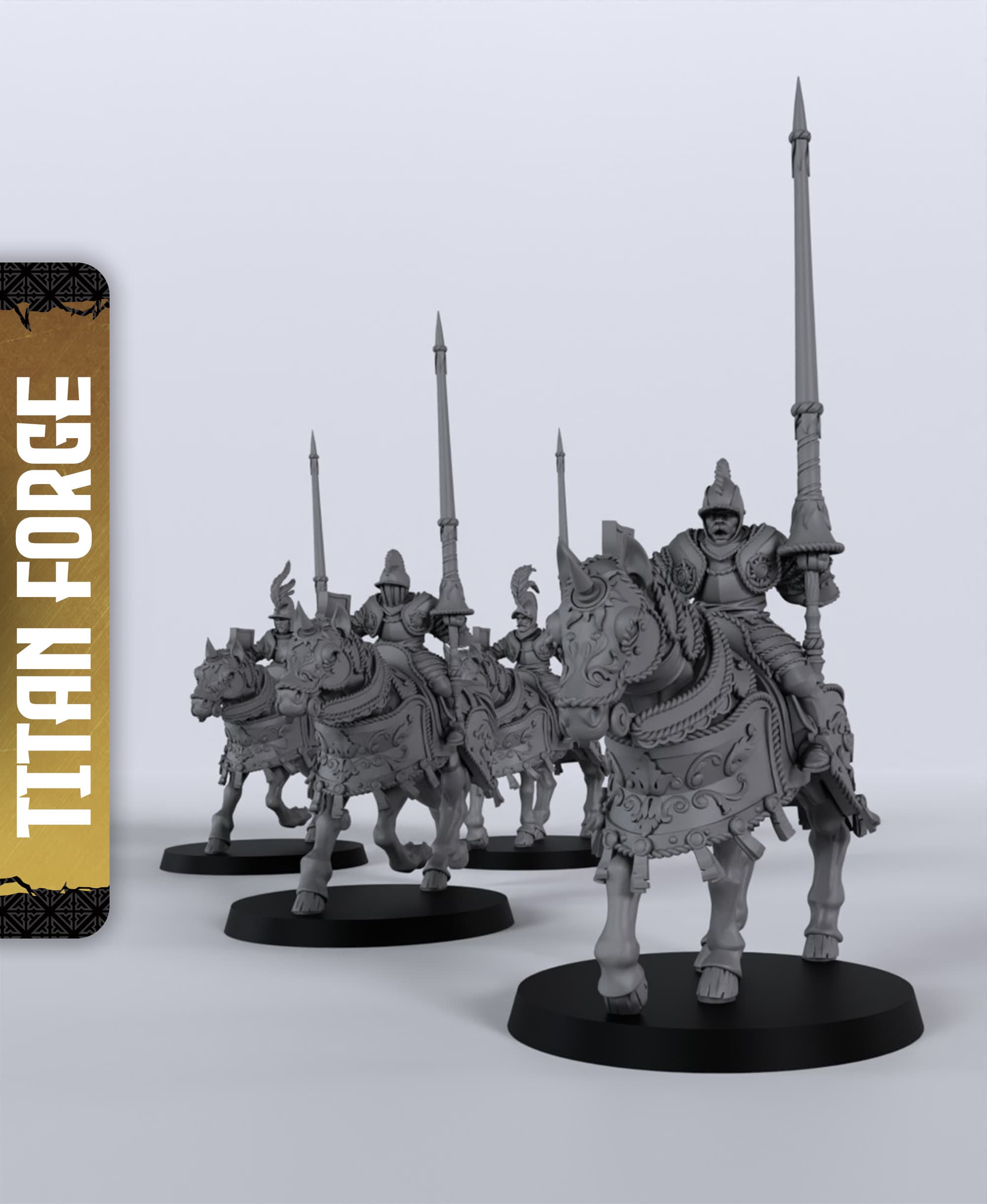 Crusade Heavy Cavalry - With Free Dragon - 5e DnD Inspired for RPG and Wargamers 3d model